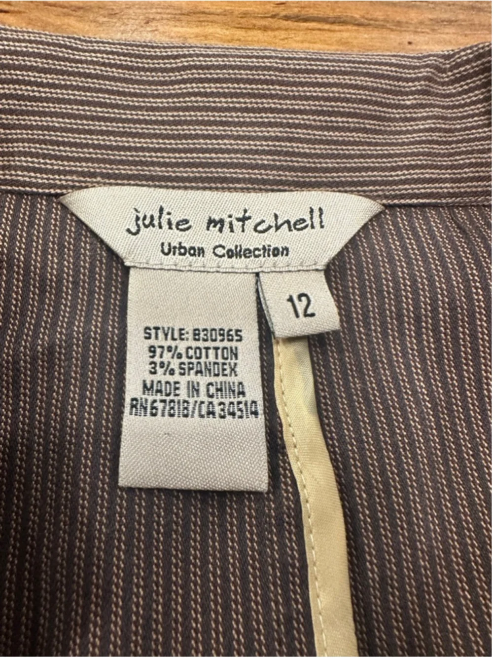 Julie Mitchell Corduroy Pant Suit Set Size 12